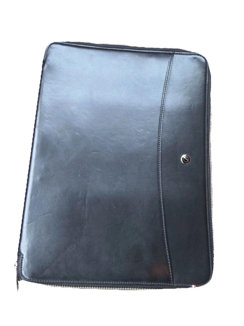Vintage S. T. Dupont Full Zippered 100% Leather Document Holder Case Black